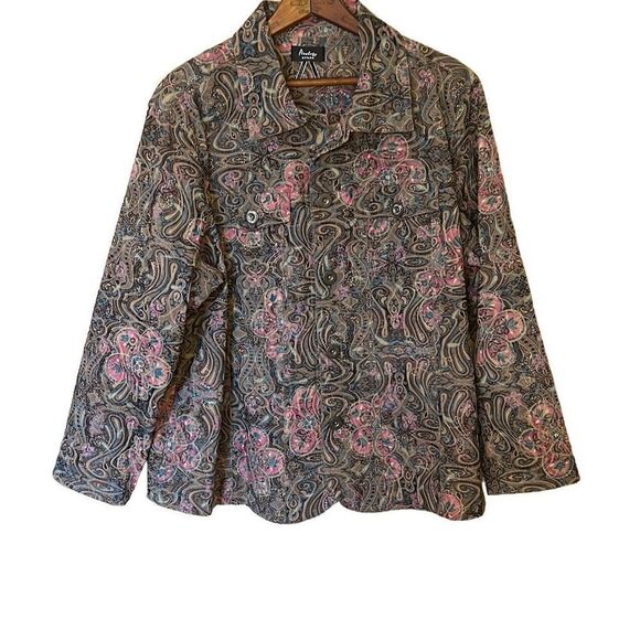 Analogy Woman Embroidered Lightweight Jacket - Picture 1 of 8